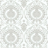 DM4905 York Imperial Damask White Silver Wallpaper