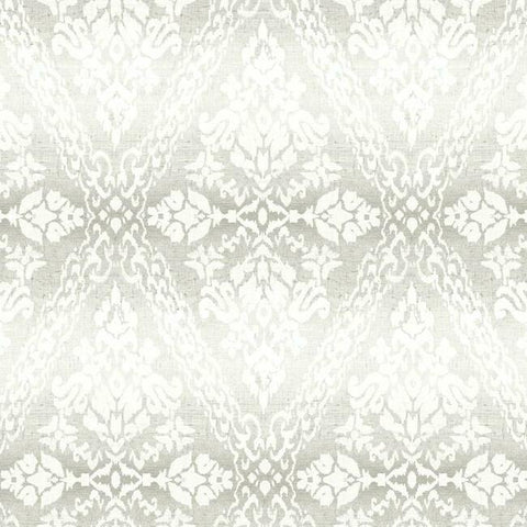 DM4934 York Tudor Diamond Damask Grey Wallpaper