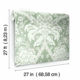 DM4954 French Artichoke Damask Green Wallpaper