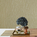 M50029 Embossed Modern Wallpaper yellow faux fabric plain stria thread lines textured
