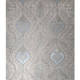 Z47038 Embossed Victorian tan cream gray brass metallic ogee damask textured Wallpaper