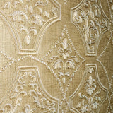 Z47001 Embossed Yellow Gold metallic lattice damask faux grasscloth textured Wallpaper