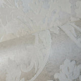 225007 Flocking taupe tan off white Victorian damask velvet Wallpaper