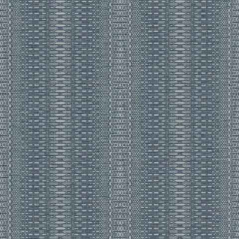 FH4011 York Market Stripe Pattern Navy Blue Plain Farmhouse Wallpaper
