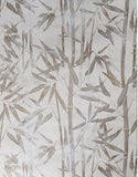 Z90028 Floral wallpaper bamboo leaves off white brown bronze metallic textured