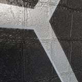 Z80024 Geo Hexagon black silver metallic trellis lines wallpaper textured alligator 3D