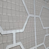 Z80026 Geo Hexagon matt gray silver metallic trellis lines wallpaper textured alligator