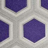 Z76045 Geometric Hexagon Modern Royal Blue taupe Tan Faux Fabric wallpaper