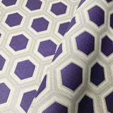 Z76045 Geometric Hexagon Modern Royal Blue taupe Tan Faux Fabric wallpaper