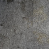 Z80004 Geometric Hexagon gray gold metallic wallpaper faux cow hide skin textured rolls