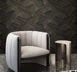 Z64841 Geometric wallpaper Contemporary black gold metallic lines textured 3D