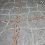 Z38046 Gray bronze metallic diamond trellis lines faux concrete textured Wallpaper roll