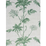 Z21140 Green off white Wallpaper floral tropical banana leaves faux grasscloth textured