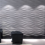 20" x 20" Textured Wall Panels White Wave Modern