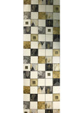 5581-10 Black White Gold Tile Plaid Wallpaper