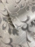 165034 Silver Gray Metallic Flock Damask Velvet Wallpaper