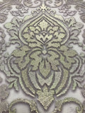 L876-07 Grey Silver Gold Lilac Damask Wallpaper