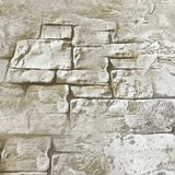 C895-01 Brown Green Brick Stone Concrete plaster Wallpaper