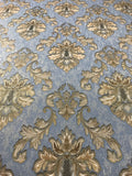 V317-03 Blue Gold Bronze Damask Victorian Wallpaper