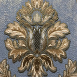 V317-03 Blue Gold Bronze Damask Victorian Wallpaper