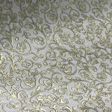 8536-10 White Gold Metallic Floral Wallpaper