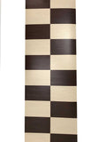 5549-02 Faux Leather Tile Brown Cream Plaid Wallpaper