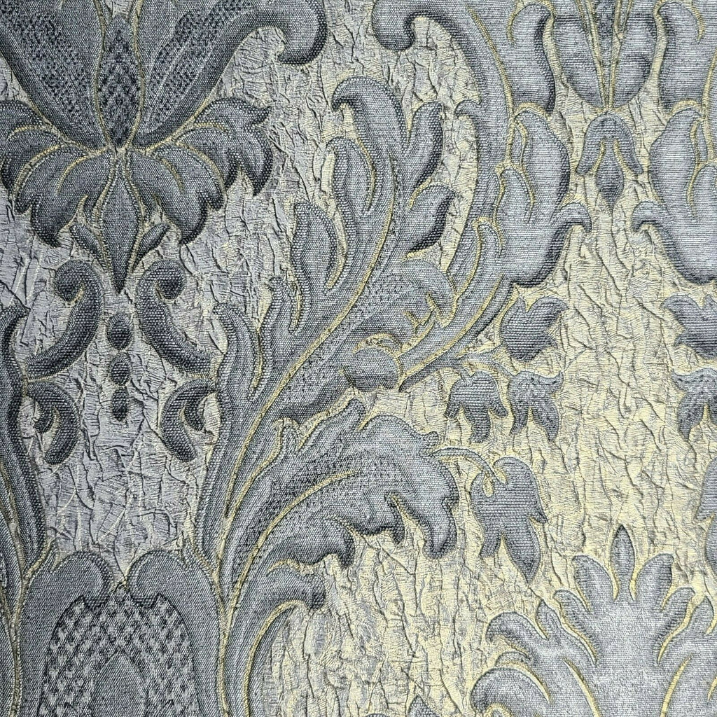 M1231 Gray silver gold crashed foil victorian damask Wallpaper ...