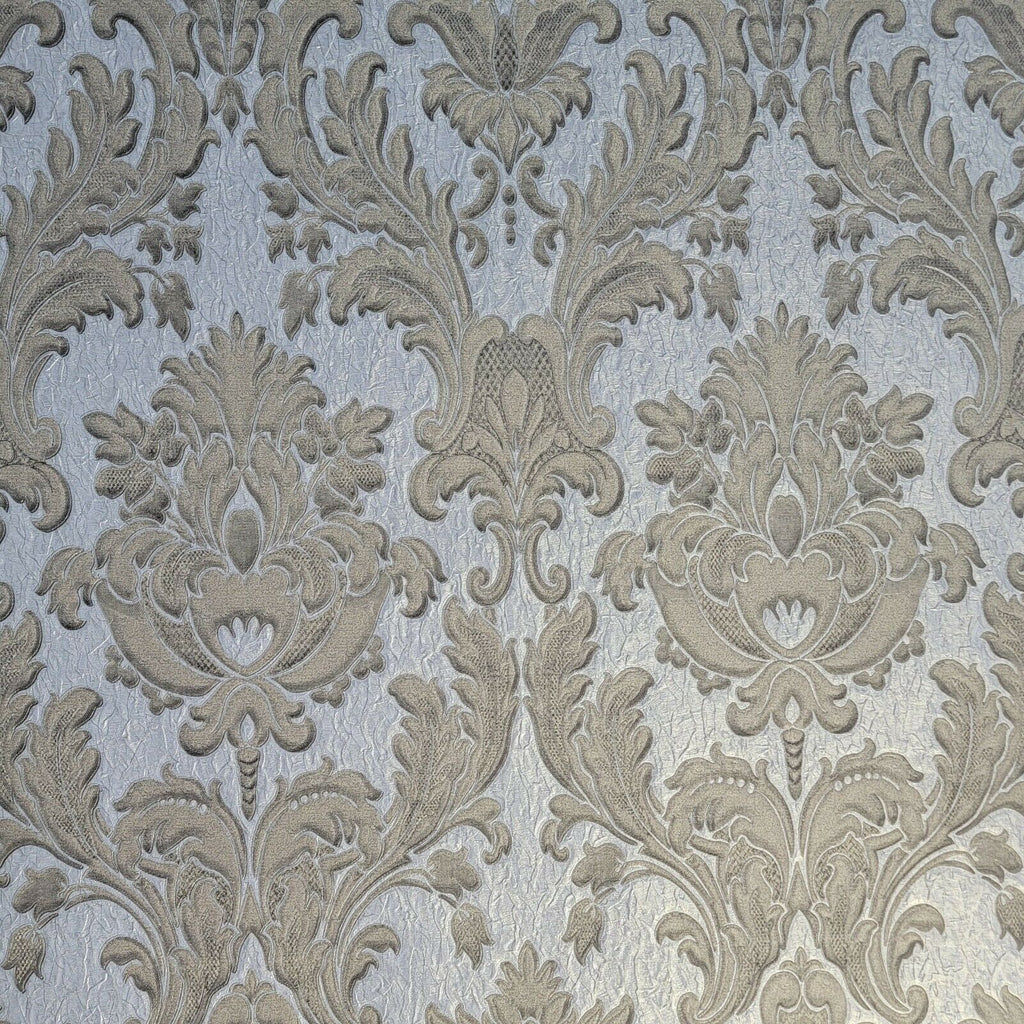 M1233 Murella Ivory silver tan gold metallic Victorian damask Wallpape ...