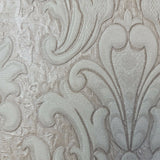 M1236 Murella Rose Cream pearl beige Victorian damask Wallpaper
