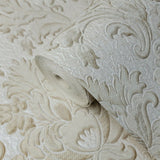 M1239 Zambaiti Ivory cream beige gold Victorian damask Wallpaper
