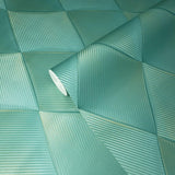 M16019 Zambaiti turquoise blue green gold metallic textured diamond Wallpaper - wallcoveringsmart