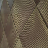 M16022 Bronze brown gold diamond geometric 3D lines Wallpaper