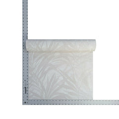 M23005 Floral Ivory off White cream palm tree leaves branches 