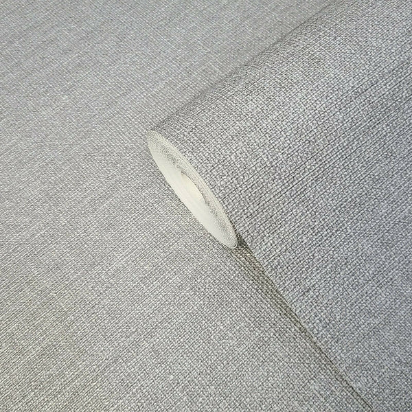 M23015 Gray plain faux fabric vinyl non woven textured Wallpaper ...