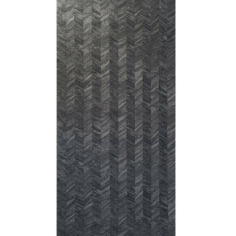 M23056 Herringbone charcoal gray black faux wood textured Wallpaper ...