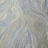 M25021 Blue Gray Gold plain Wavy faux plaster Wave Wallpaper