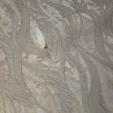 M25029 Gray Taupe tan metallic textured wave lines faux fabric Wallpaper