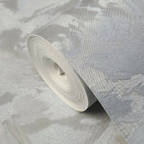 M25037 Shimmer gray silver textured plain faux silk fabric Wallpaper
