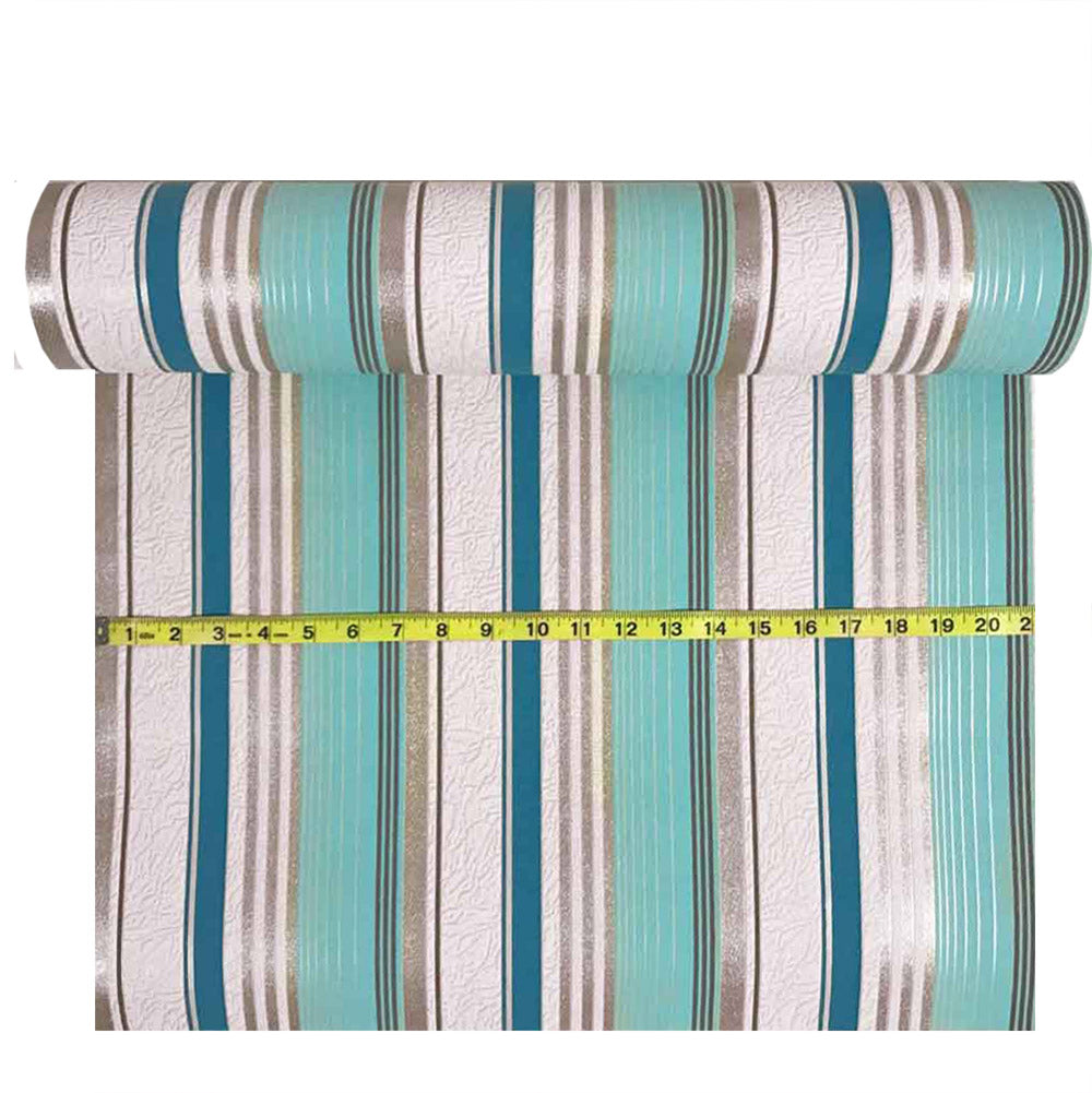 M30701 Blue Gray Striped Expanded Vinyl stripes Wallpaper