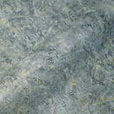 M41343 Modern Grayish blue gold metallic wallpaper textured faux plaster