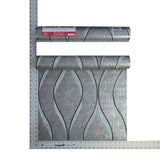 M50001 Zambaiti Dark gray gunmetal silver wavy lines textured 3D Wallpaper 