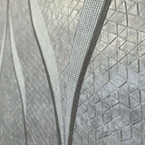 M50001 Zambaiti Dark gray gunmetal silver wavy lines textured 3D Wallpaper 