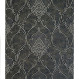 M5119 Bronze Gray gold Victorian damask faux fabric Wallpaper 