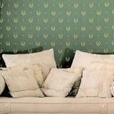 M5253 Royal green gold faux fabric textured Baroque Wallpaper