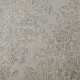 M5652 Tan cream gold metallic diamond damask faux fabric textured Wallpaper