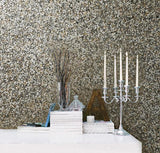 P4150 Silver Gold Big Chip Natural Real Mica Stone Wallpaper Plain Textured - wallcoveringsmart
