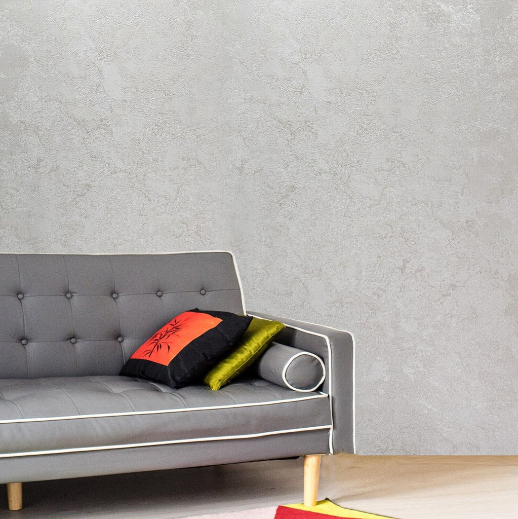 M25006 Modern Distressed plain ivory off white faux woven fabric textu ...