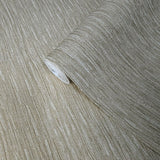 M50033 Modern Wallpaper Brown Taupe faux fabric plain stria lines textured