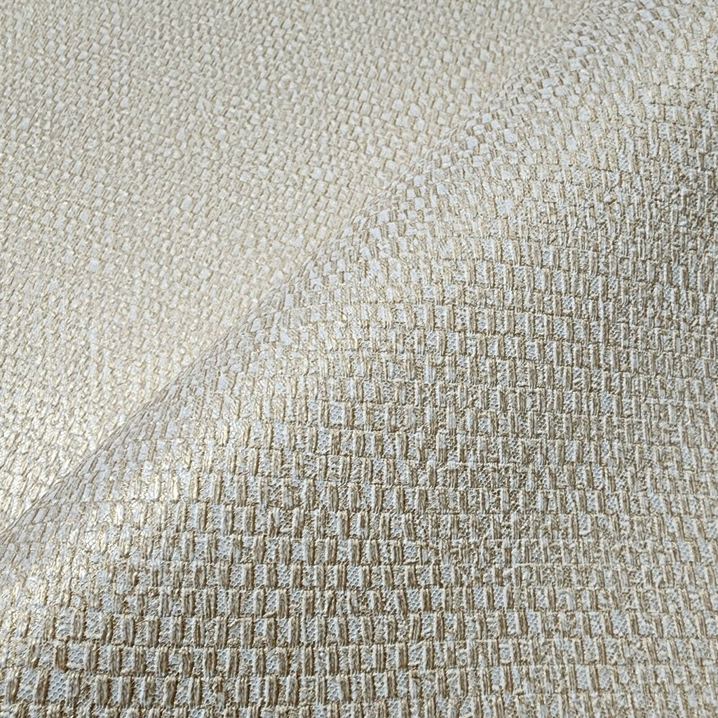 Z3443 Modern ivory off white gold Metallic faux woven fabric textured ...