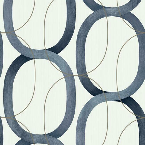 OS4215 Blue Wallpaper Modern Geometric 3D INTERLOCK
